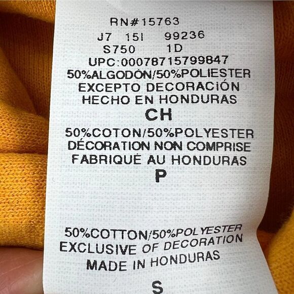 New Champion Men US S Navy Blue Orange Double Dry Eco Colorblocked Fleece Hoody - Picture 10 of 10